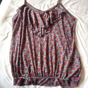 Flower, Sheer, Spaghetti StrapTank Top